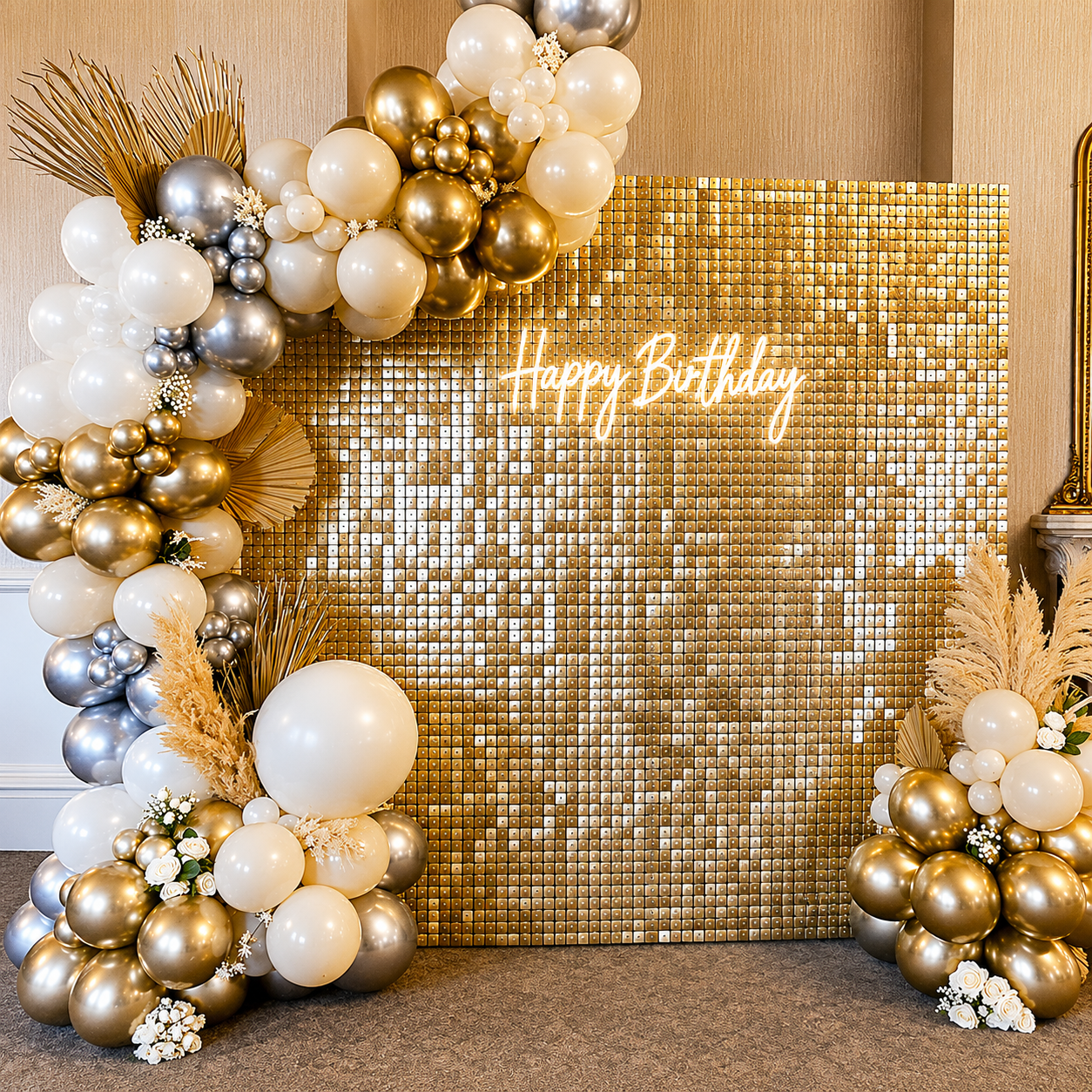 Shimmer sequin wall backdrop with frame