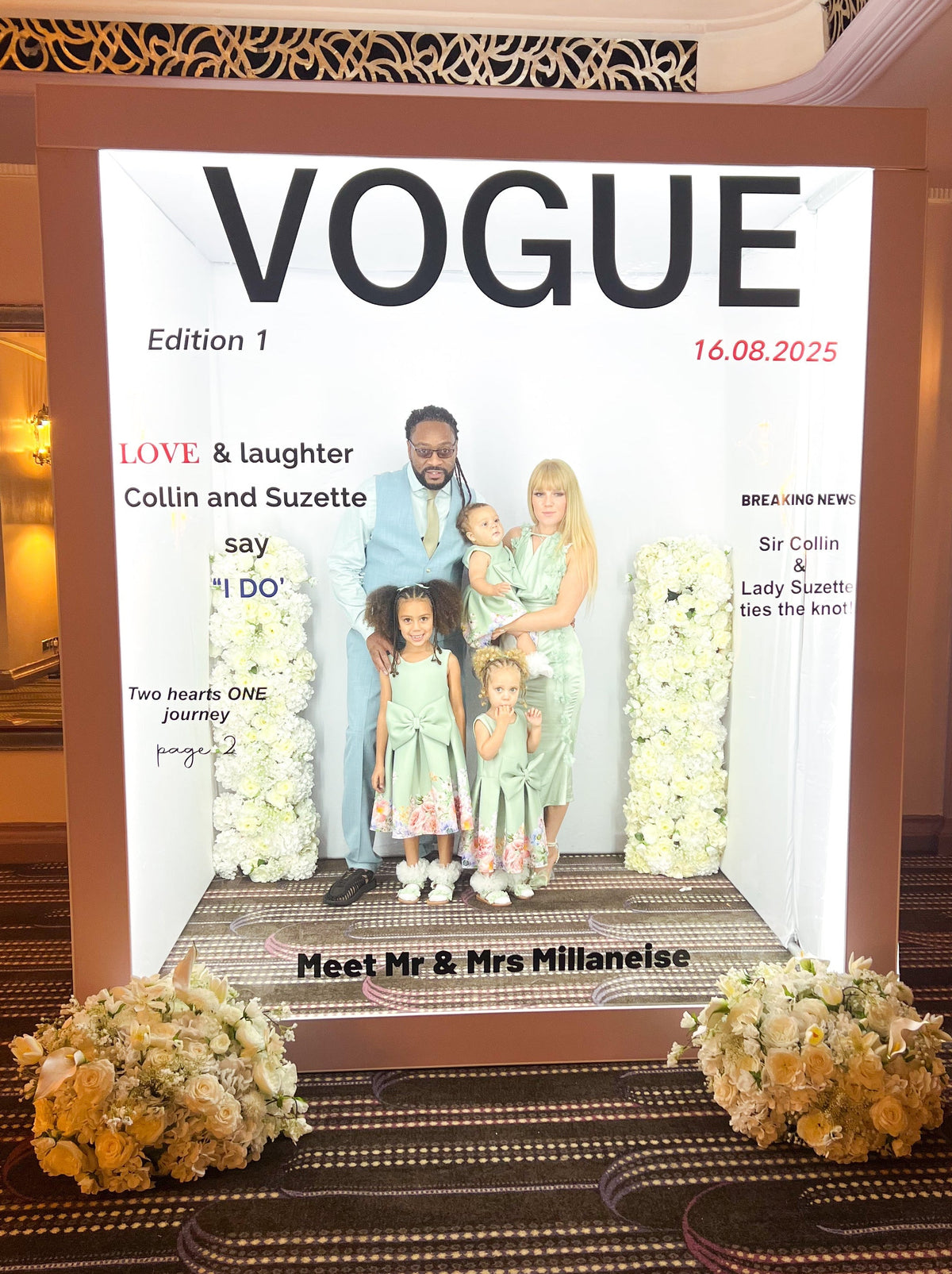 Vogue magazine-style photo booth enclosure