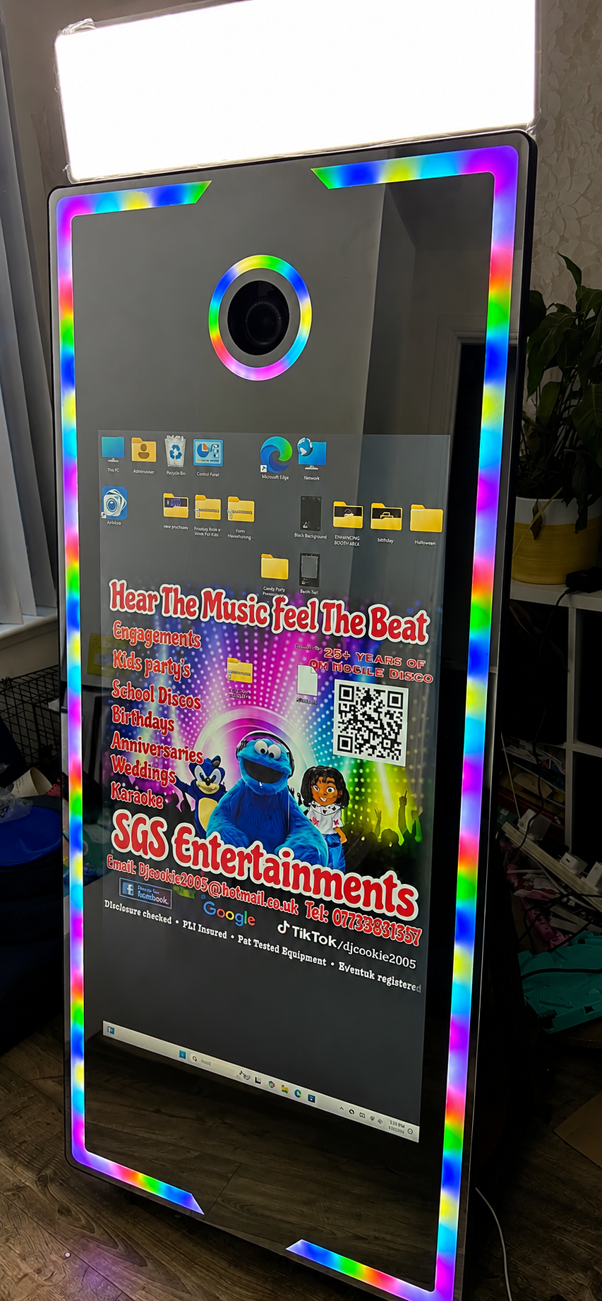 Magic Mirror Photo Booth with Wheels - Touchscreen Mirror Booth