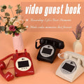 Vintage Wooden Audio Video Guestbook Telephone Stand For iPad Tablet