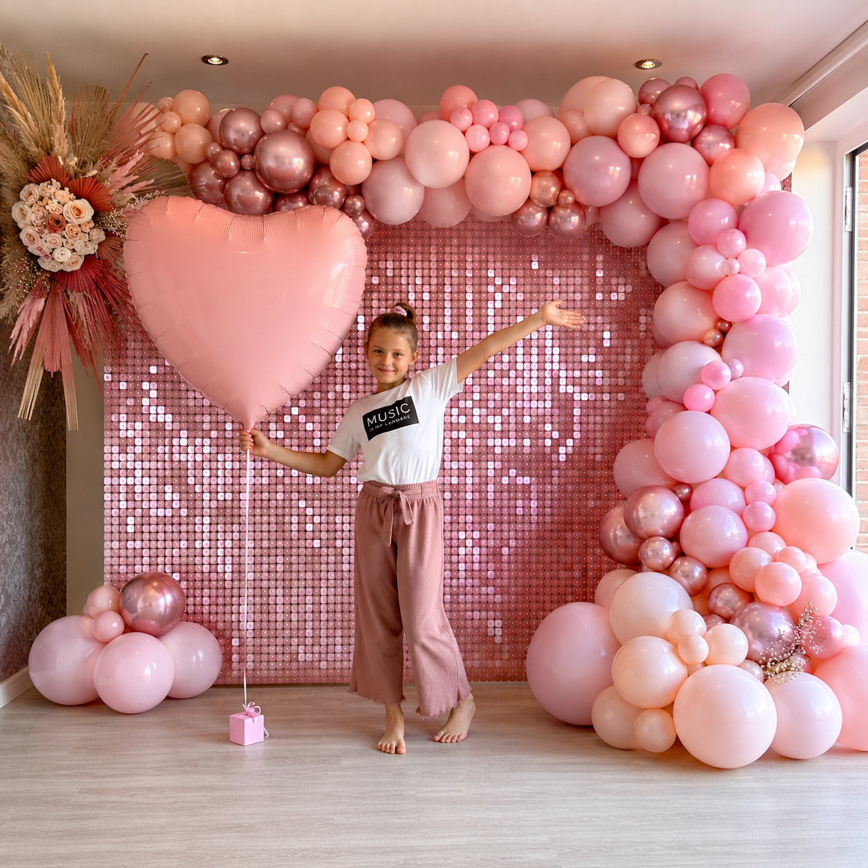 Shimmer sequin wall backdrop with frame