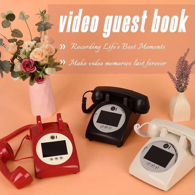 Small audio video guestbook telephone