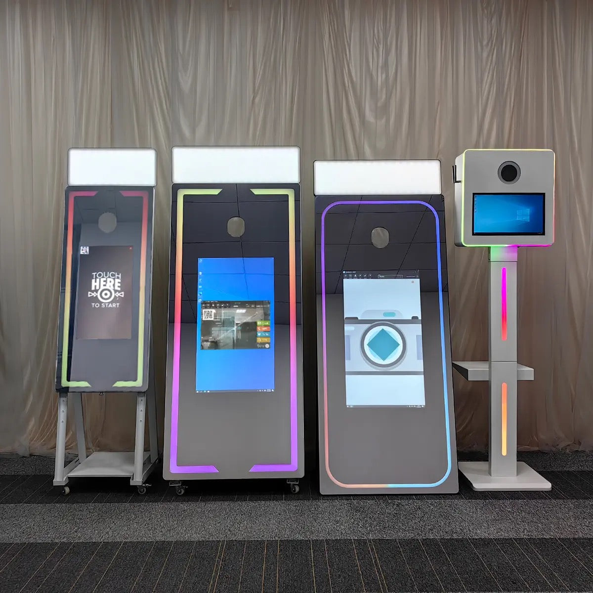 Magic Mirror Photo Booth with Wheels - Touchscreen Mirror Booth