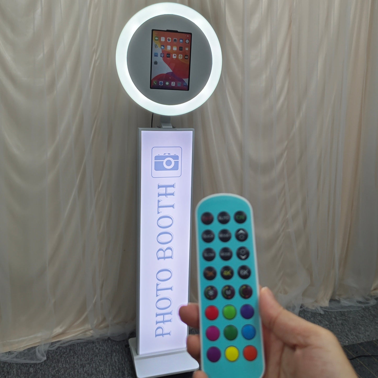 iPad Selfie Pod Photo Booth - Portable Booth with LED Ring Light