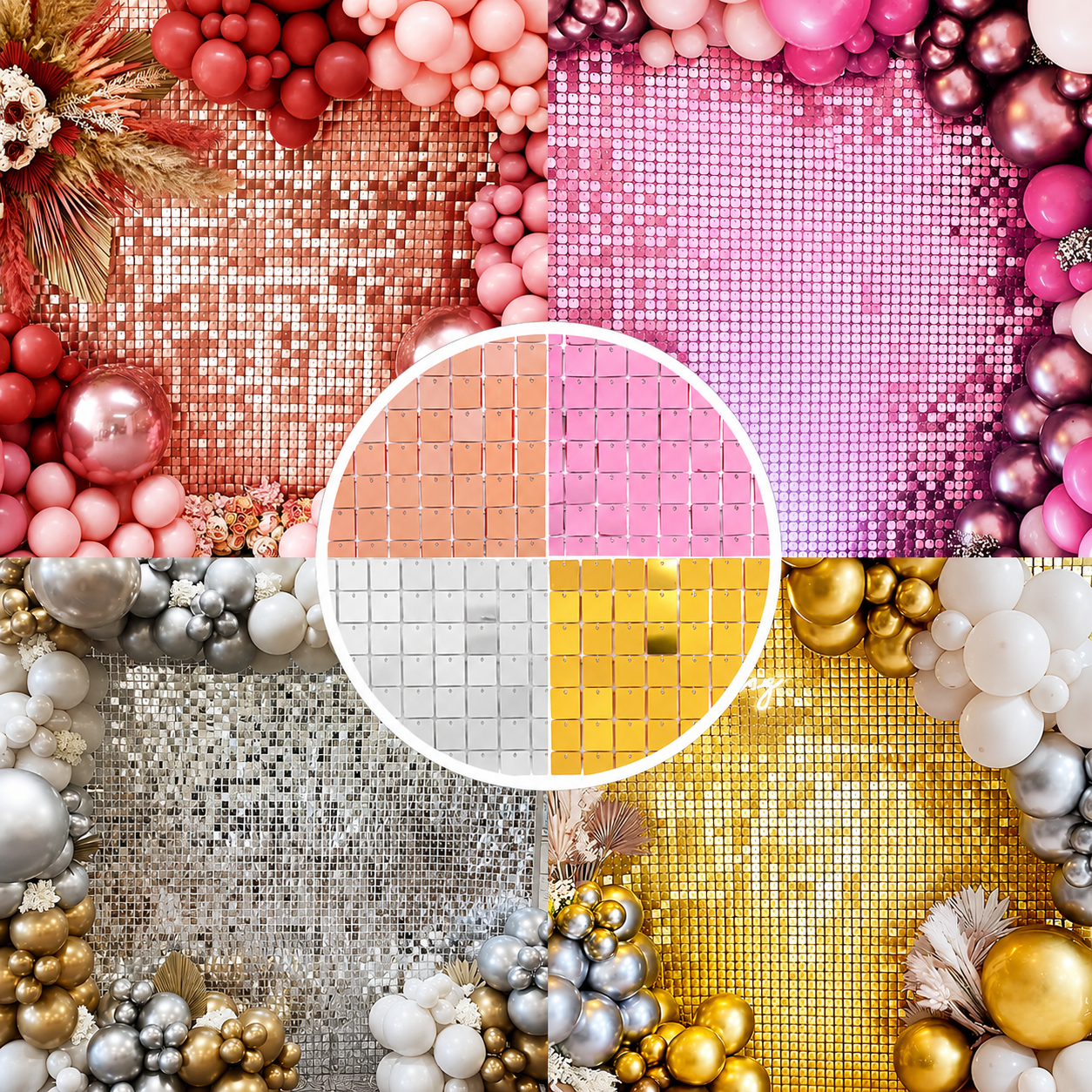 Shimmer sequin wall backdrop with frame