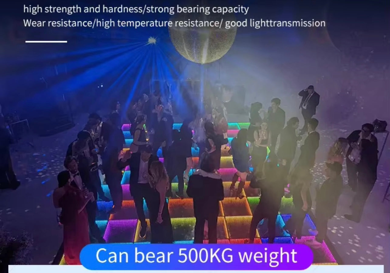 Infinity Glass LED Dance Floor - RGB 12x12 to 20x20 ft