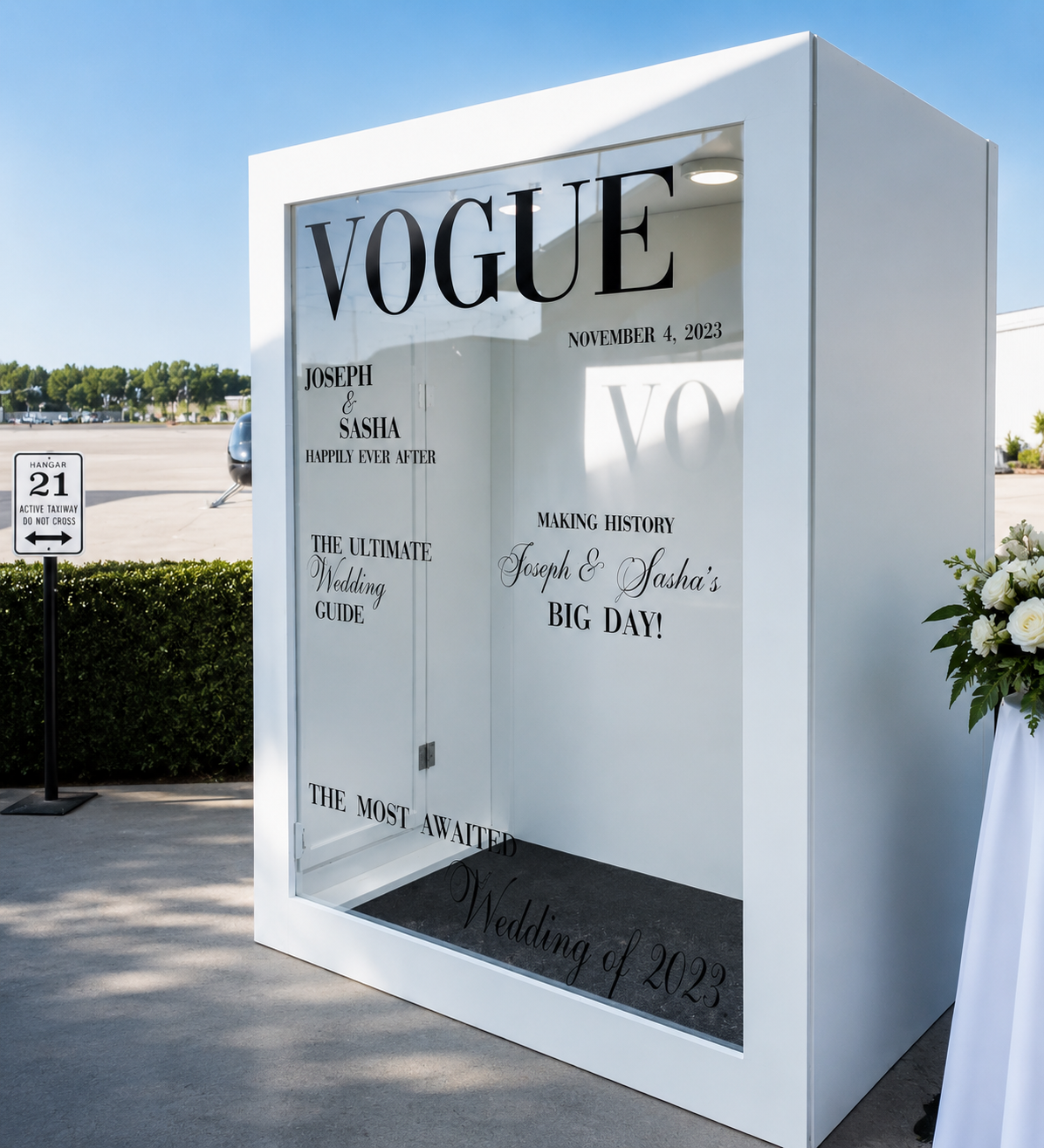 Vogue magazine-style MDF photo booth enclosure