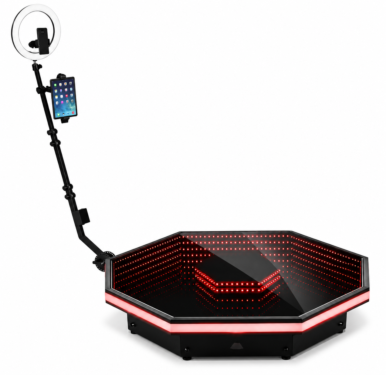 Hexagon infinity glass LED 360 photo booth