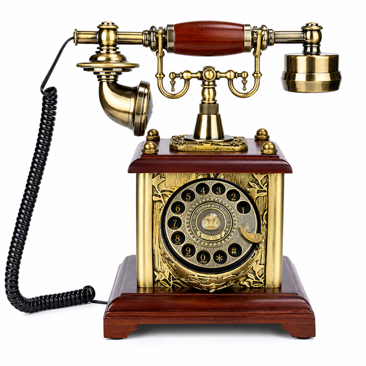 Bronze retro audio guestbook telephone with turntable