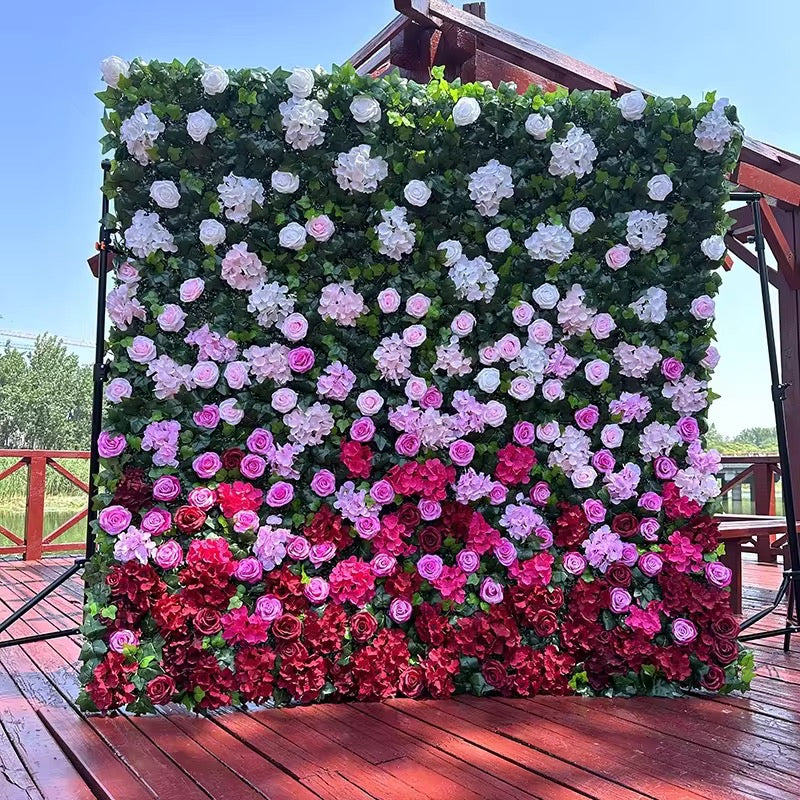 Flower wall backdrop with frame for photo booths and events