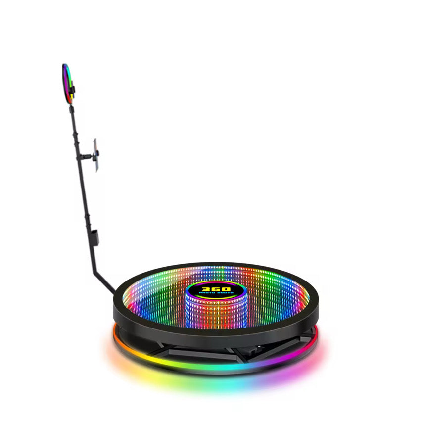 Infinity Glass LED 360 Photo Booth - Spinning Video Booth with Flight Case