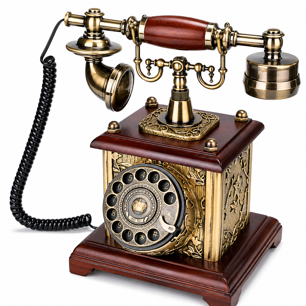 Bronze retro audio guestbook telephone with turntable