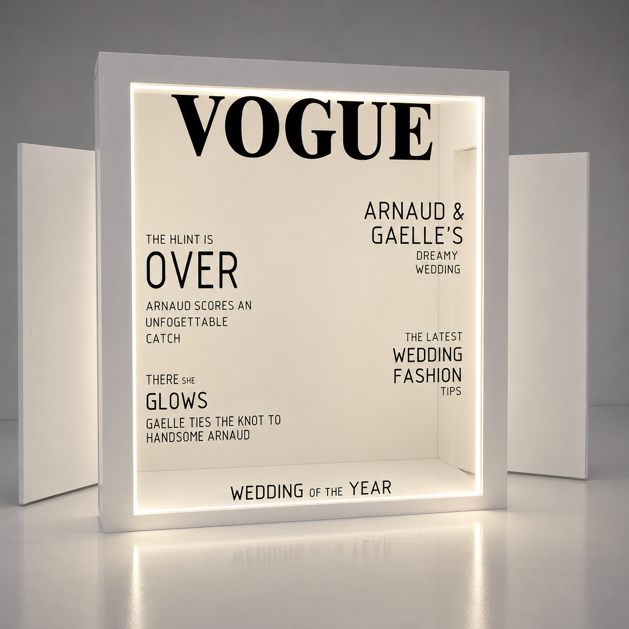 Vogue magazine-style MDF photo booth enclosure