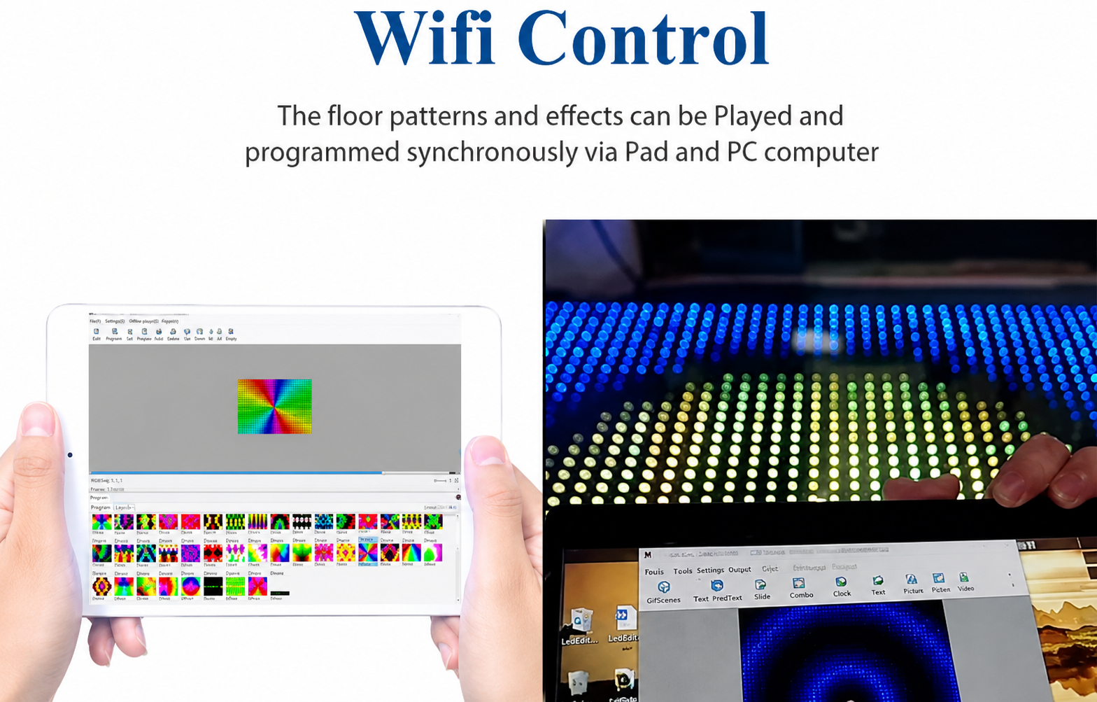 Digital LED glass dance floor for events
