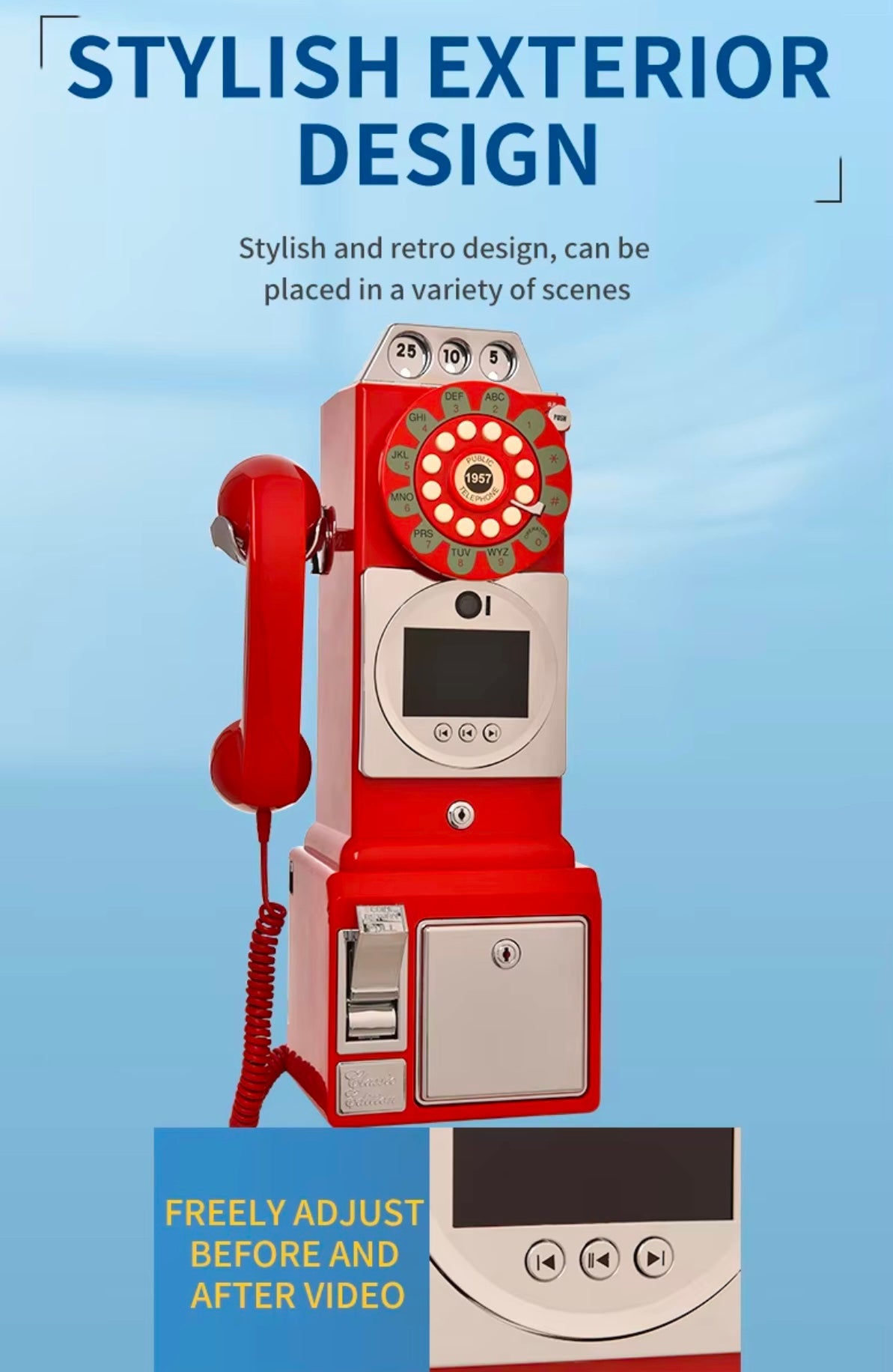 Small audio video guestbook telephone