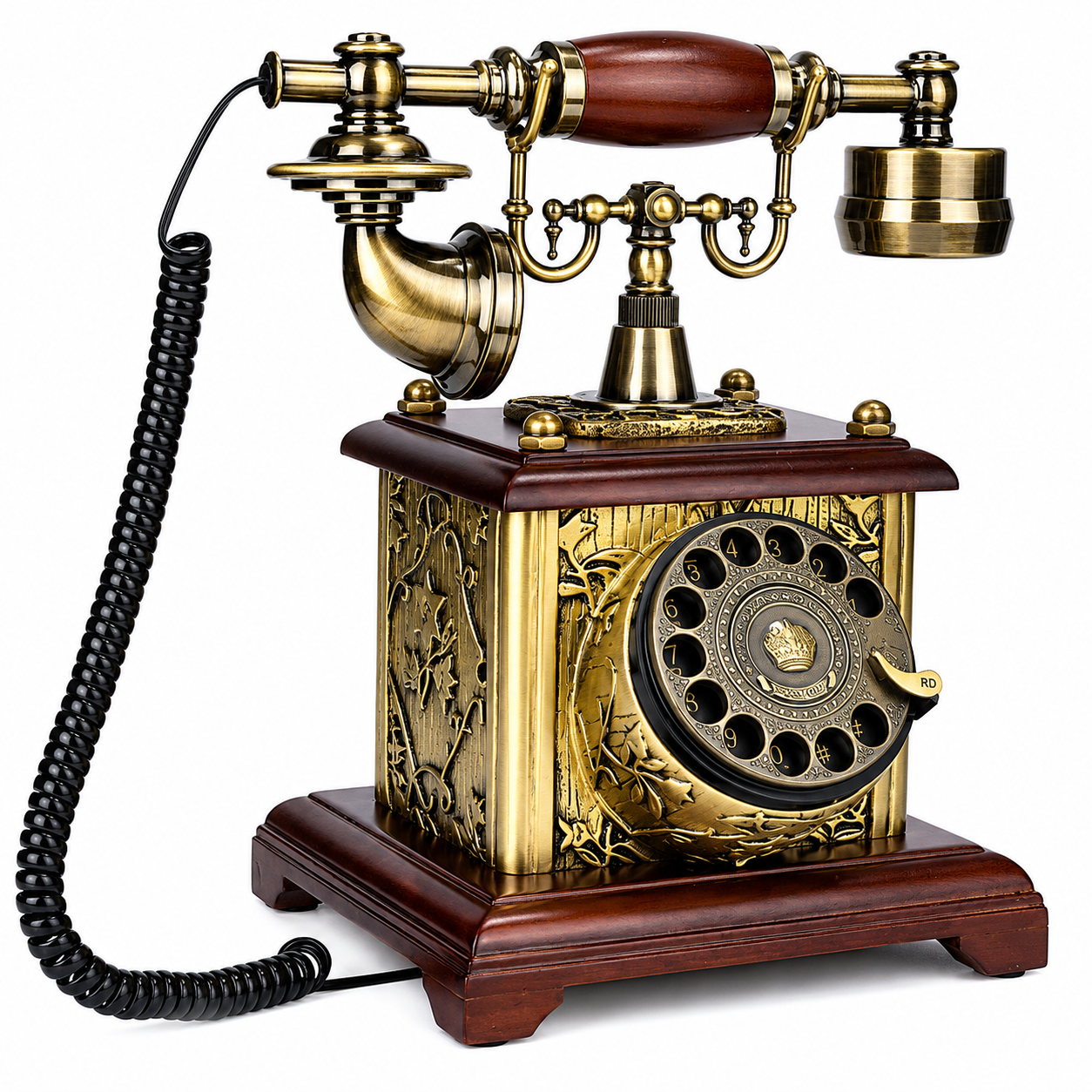 Bronze retro audio guestbook telephone with turntable