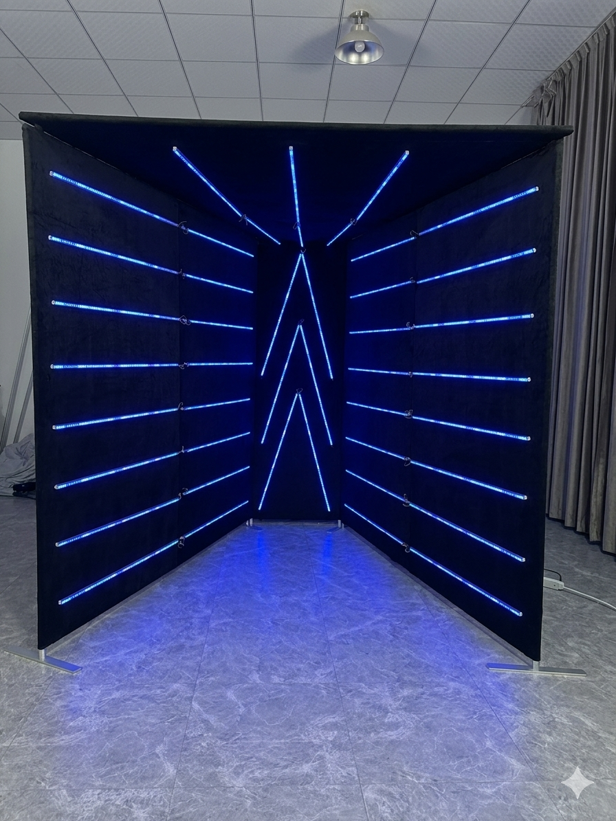 Vogue tunnel LED photo booth backdrop enclosure