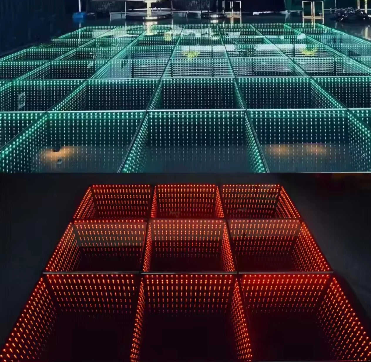 Infinity glass LED dance floor for events