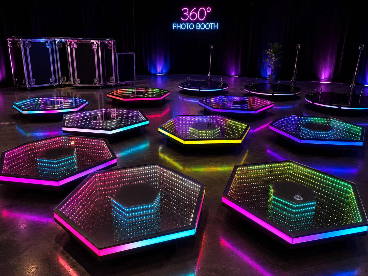 100cm tempered-glass 360 photo booth platform