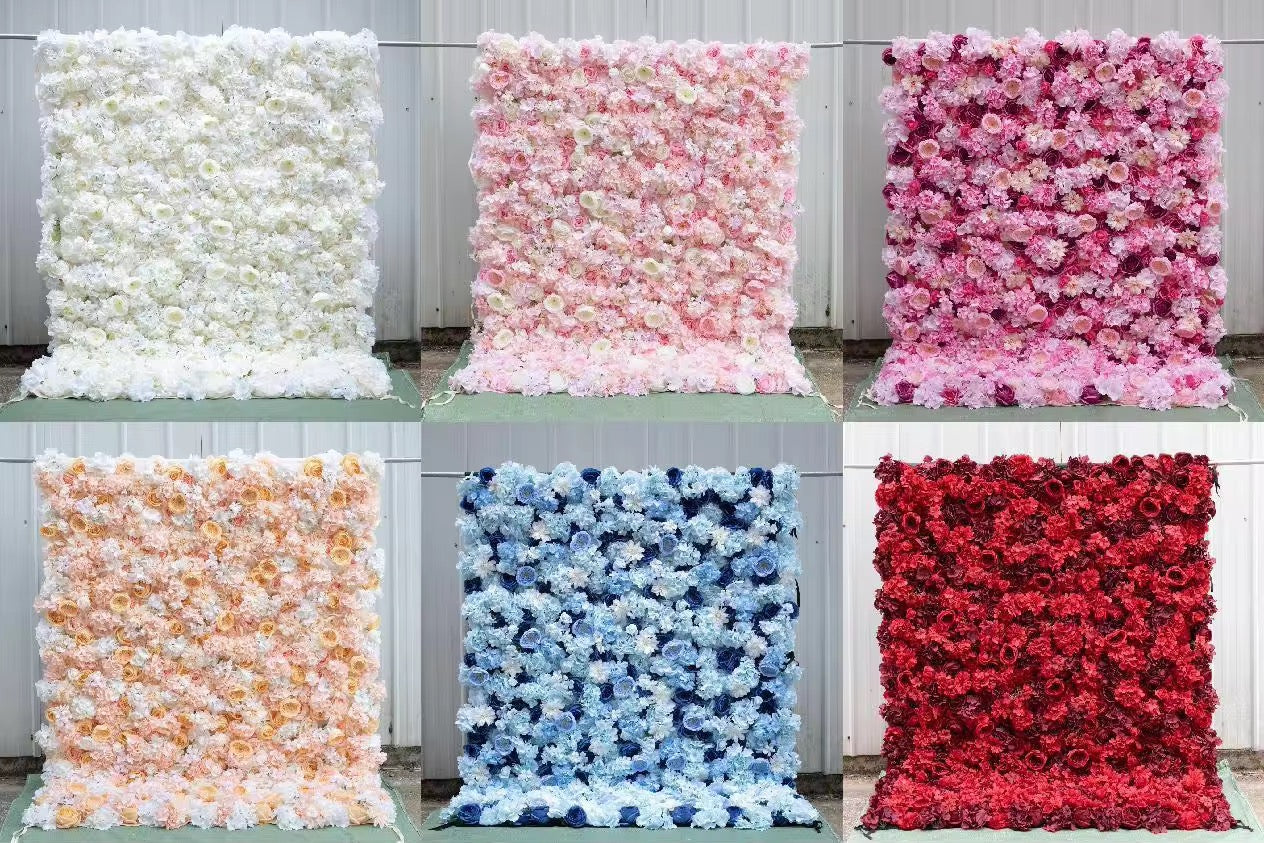 Flower wall backdrop with frame for photo booths and events