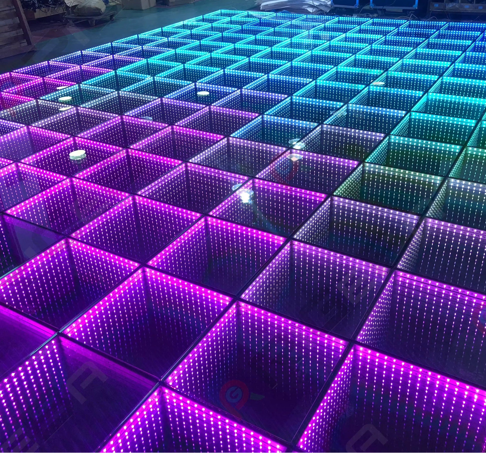 Infinity glass LED dance floor for events