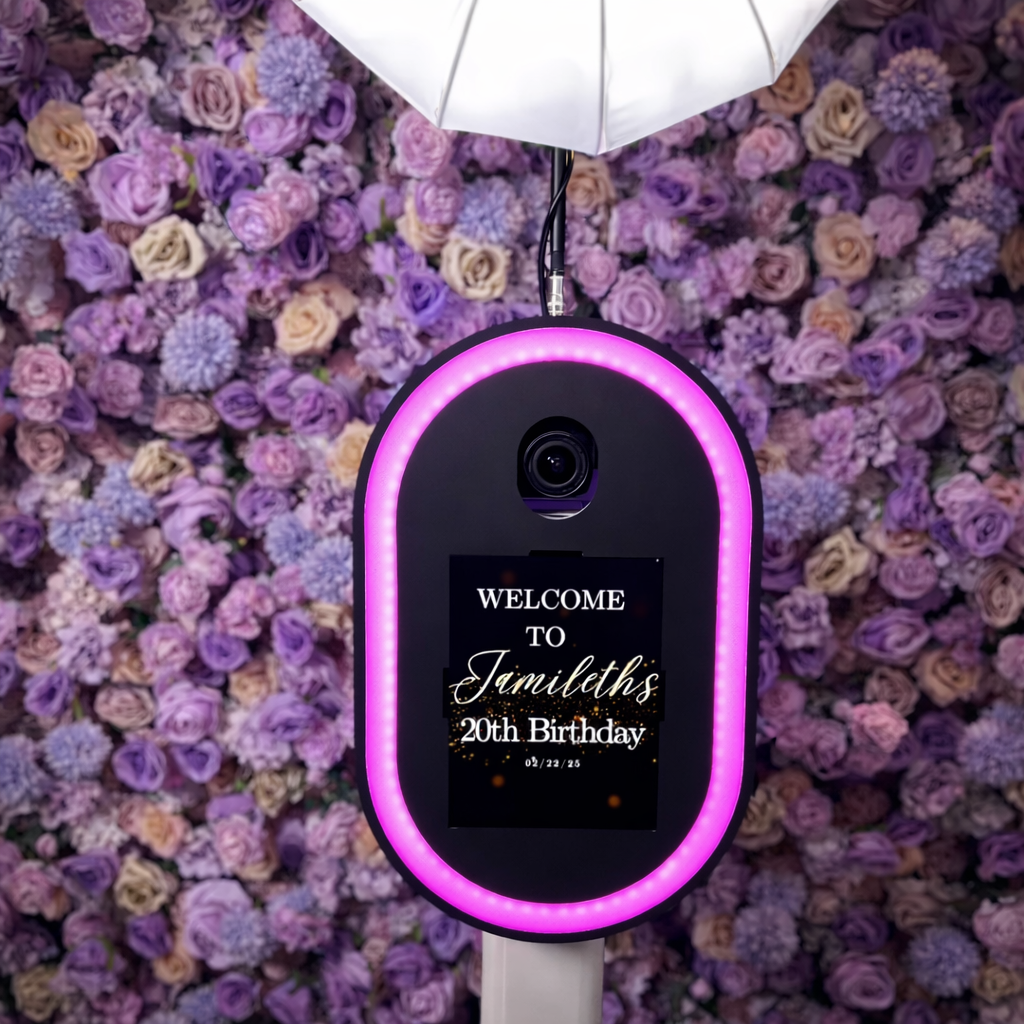 Premier Metal DSLR & iPad Selfie Pod Photo Booth with LED Ring Light