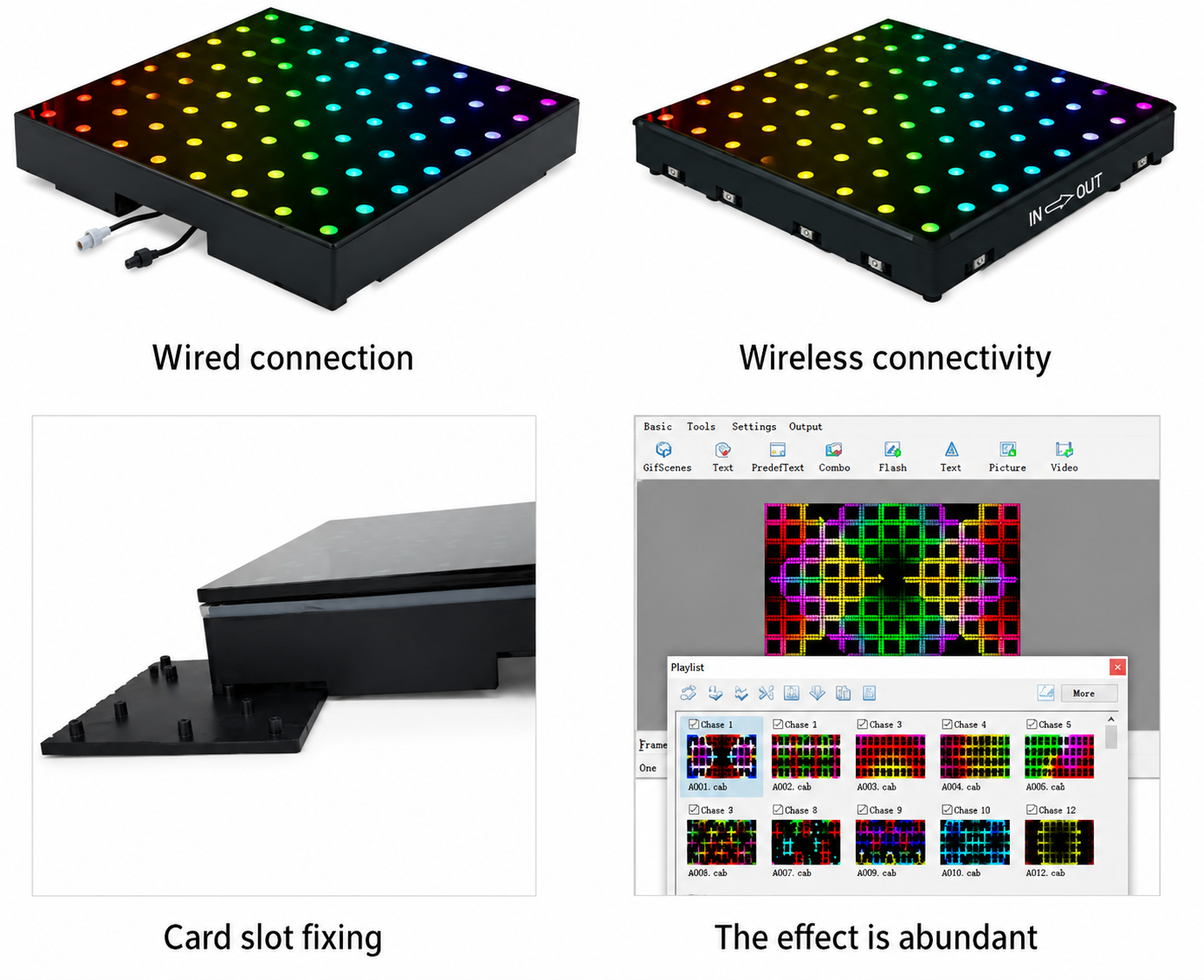 Digital LED glass dance floor for events