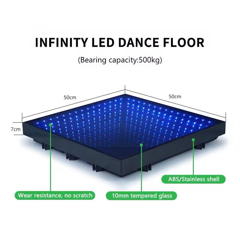 Infinity glass LED dance floor for events