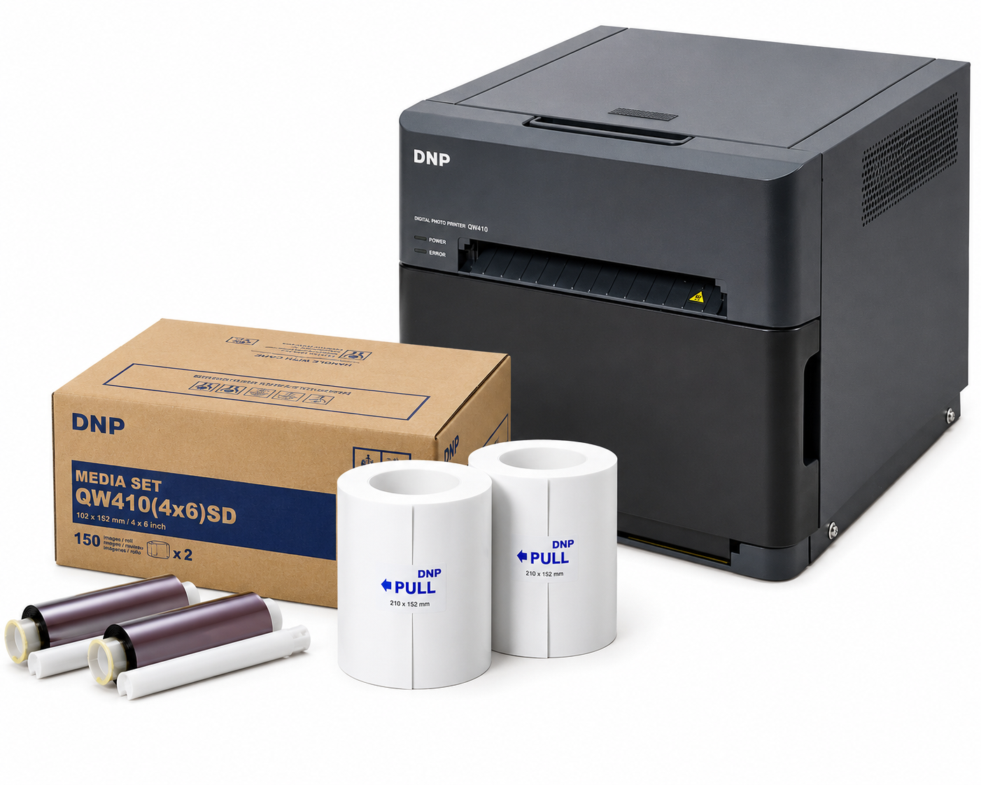 DNP QW410 Dye-Sublimation Photo Printer - Compact 4.5 inch Model for Photobooths