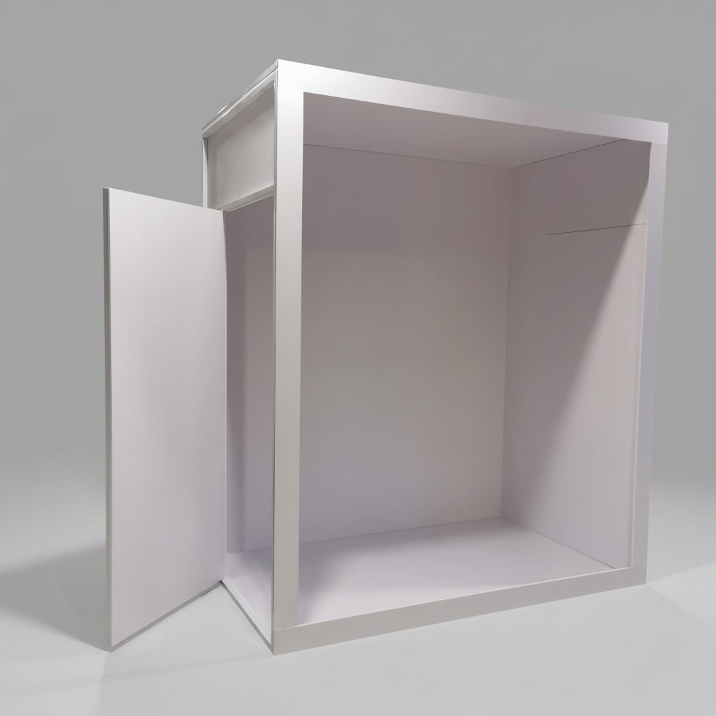 Vogue magazine-style MDF photo booth enclosure