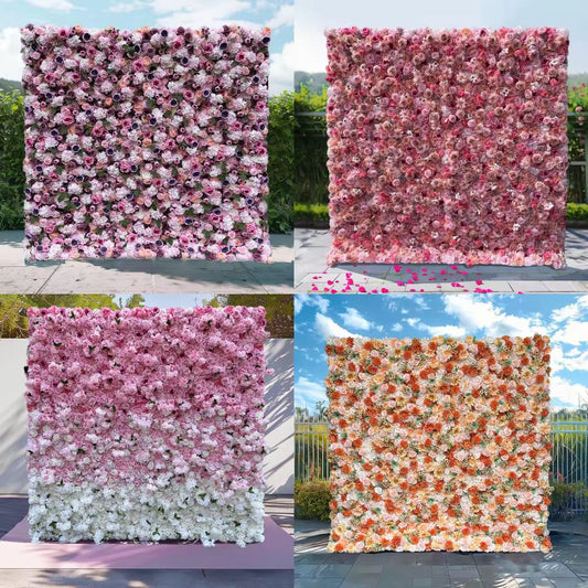 Flower wall backdrop with frame for photo booths and events