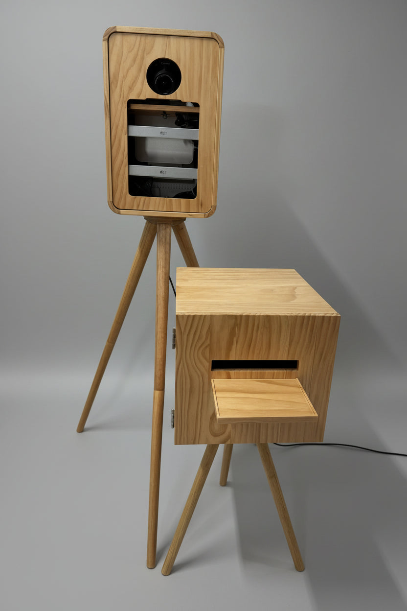 Vintage Wooden Double-Screen DSLR & iPad Selfie Pod Photo Booth