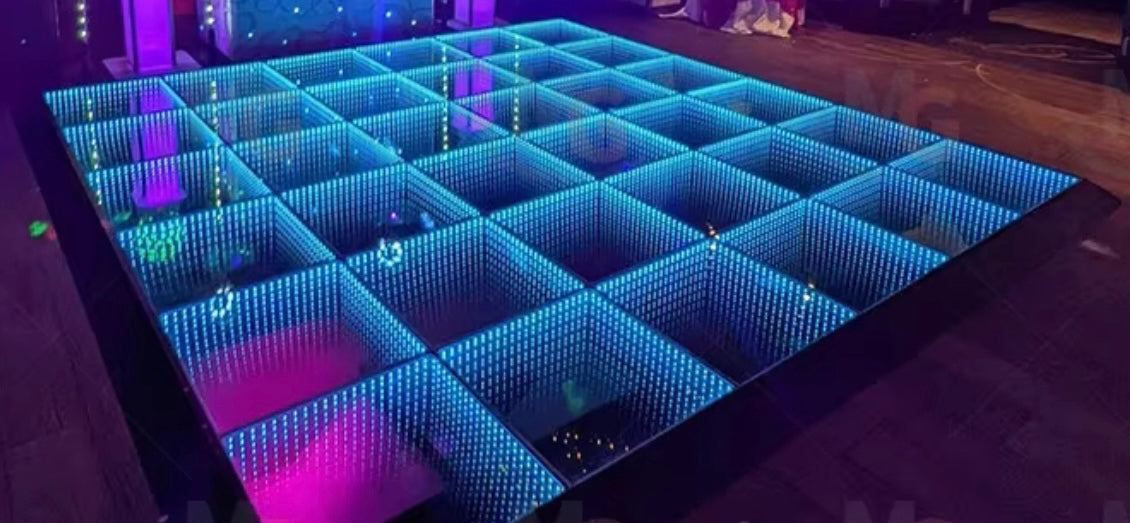 Infinity Glass LED Dance Floor - RGB 12x12 to 20x20 ft