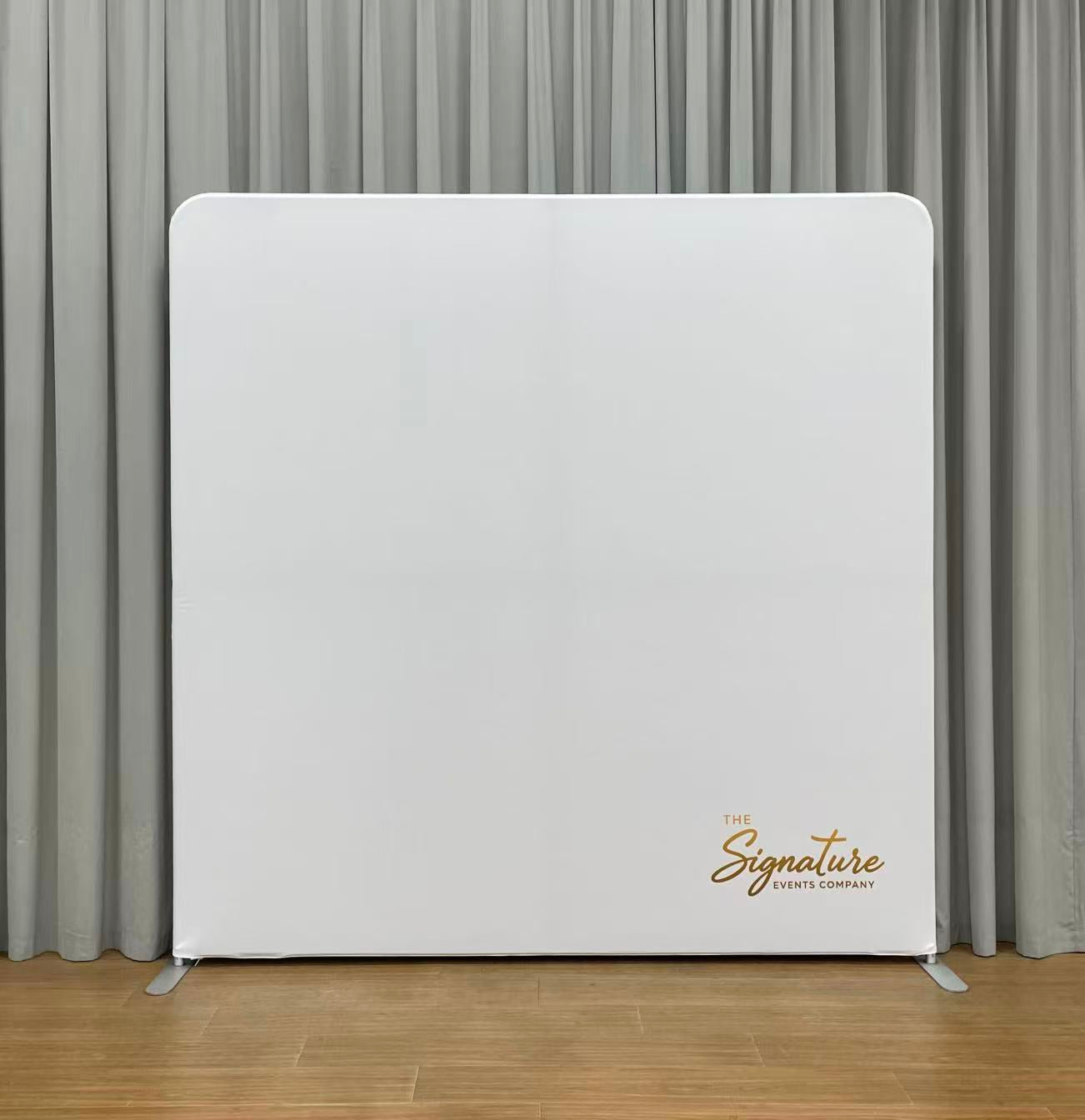 Pillowcase tension fabric backdrop with frame