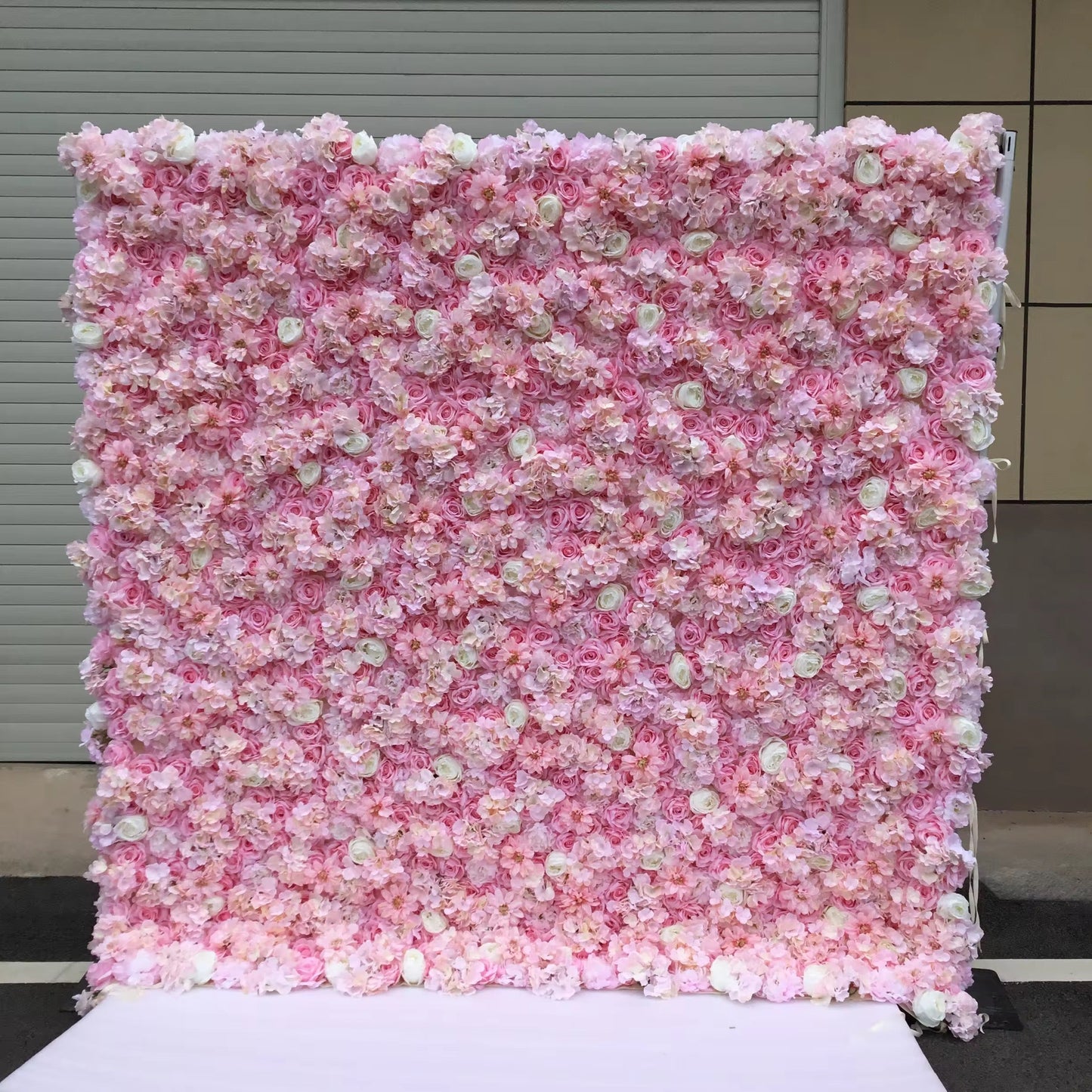 Flower wall backdrop with frame for photo booths and events