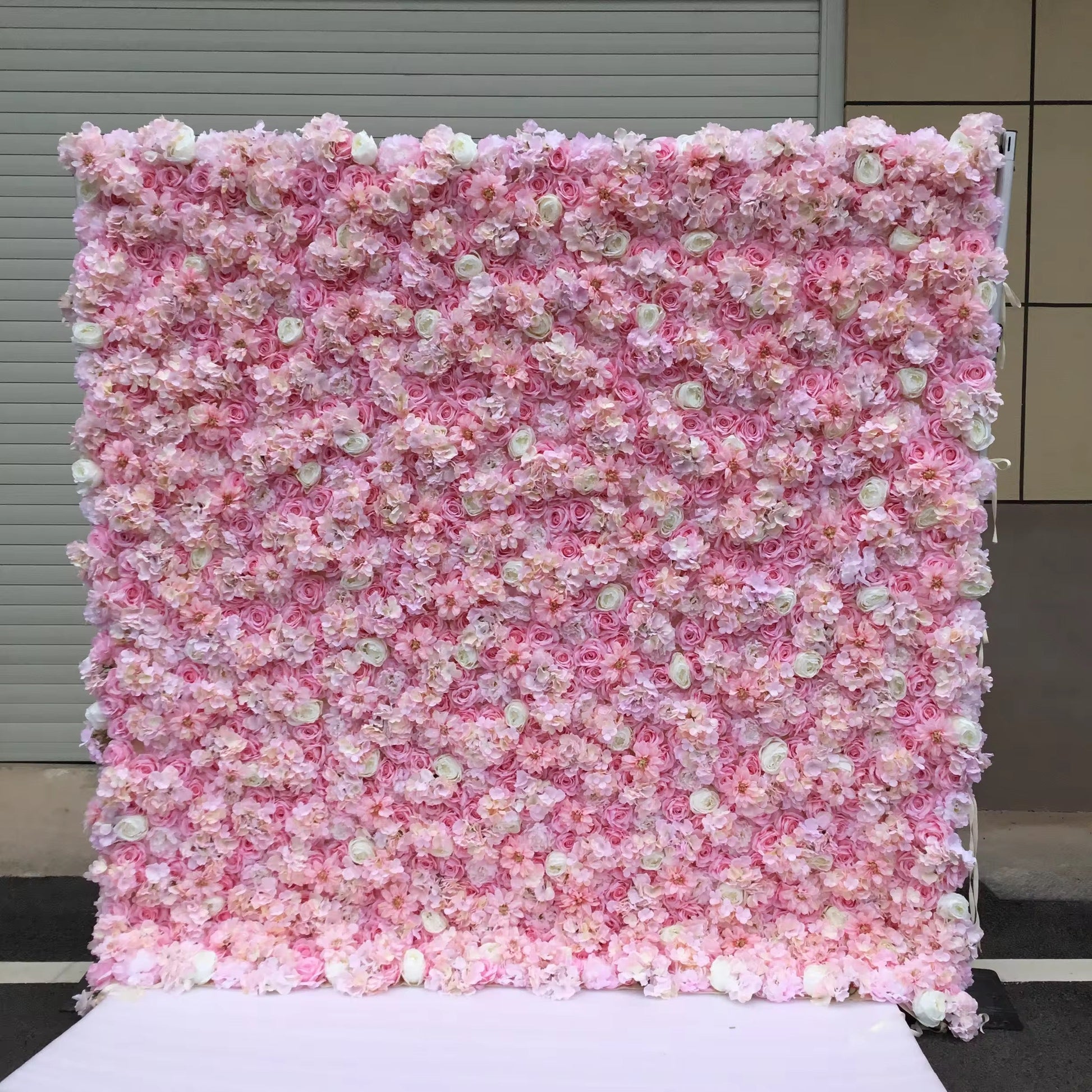 Flower wall backdrop with frame for photo booths and events