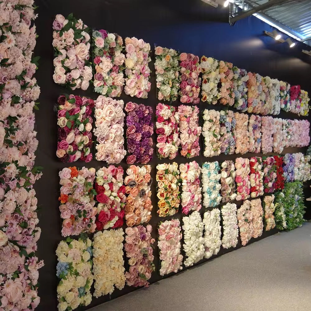 Flower wall backdrop with frame for photo booths and events