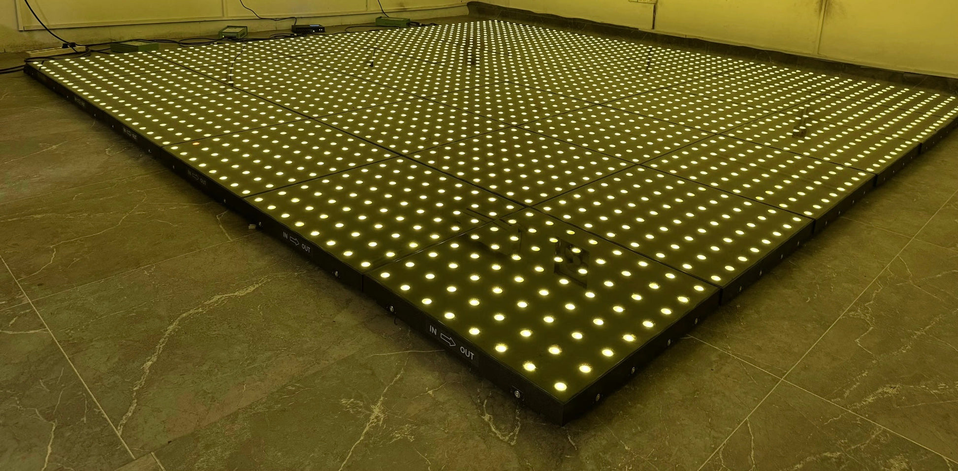 Digital LED glass dance floor for events
