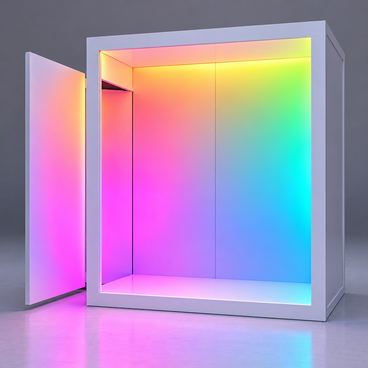 Vogue magazine-style MDF photo booth enclosure