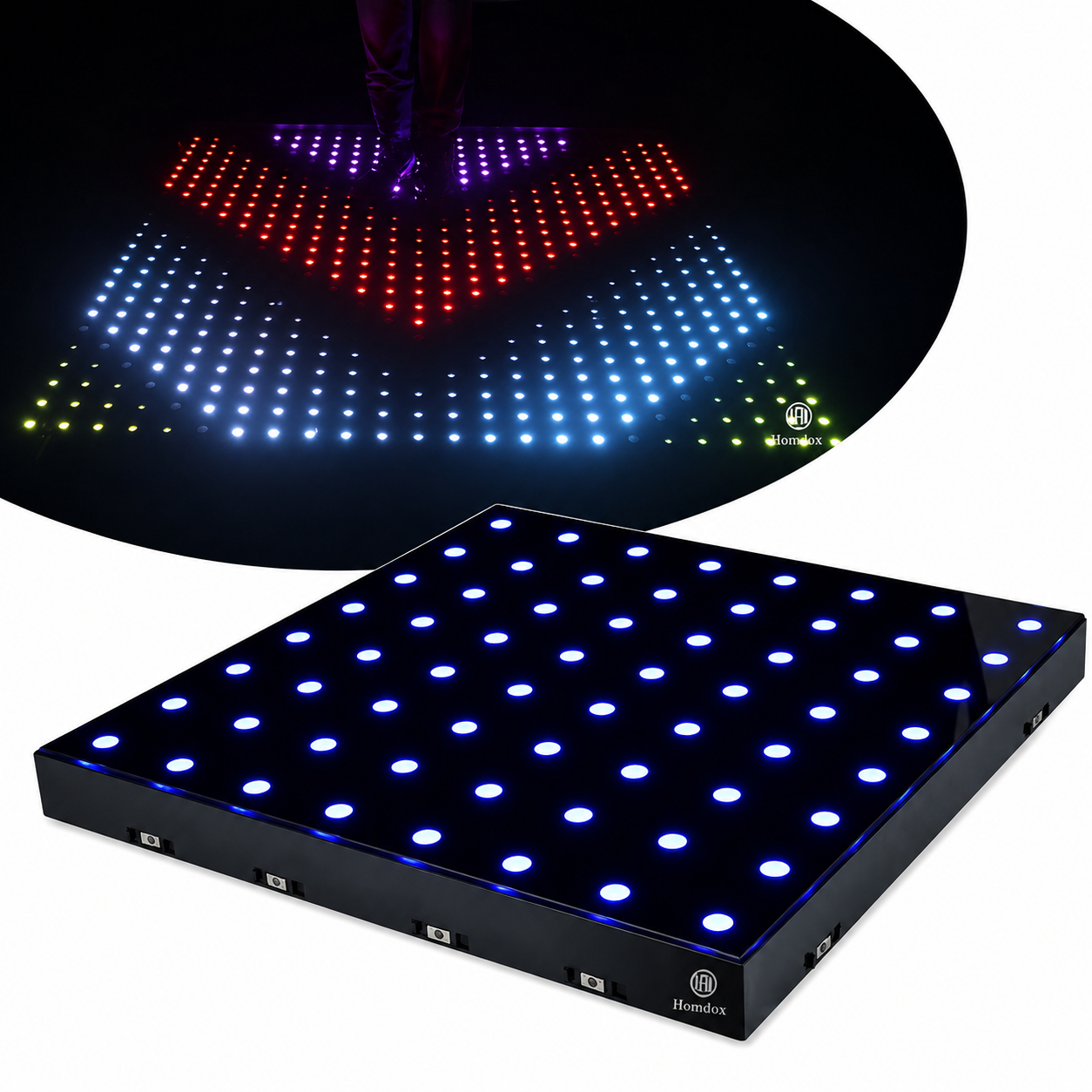 Digital LED glass dance floor for events