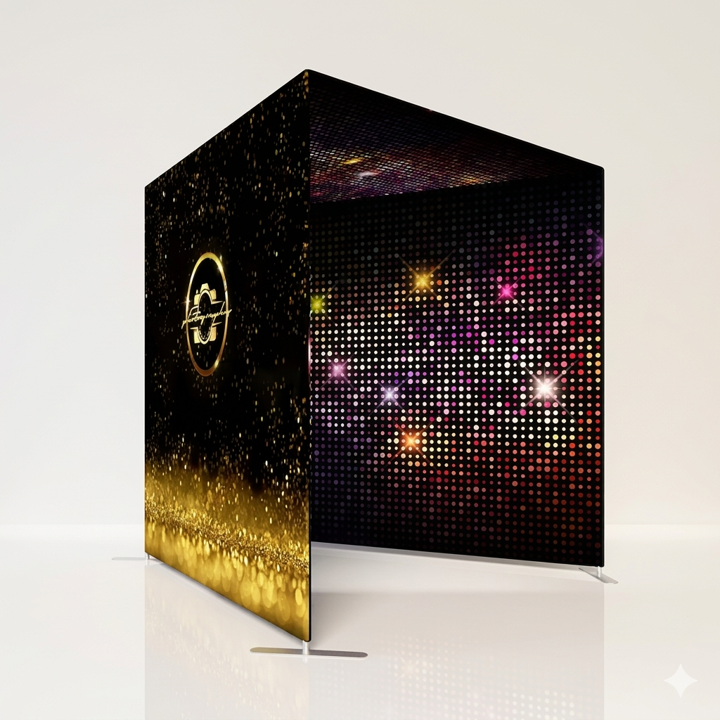 Vogue tunnel LED photo booth backdrop enclosure