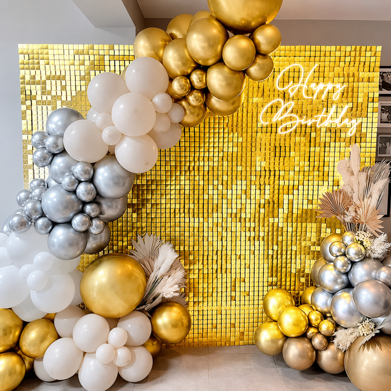 Shimmer sequin wall backdrop with frame