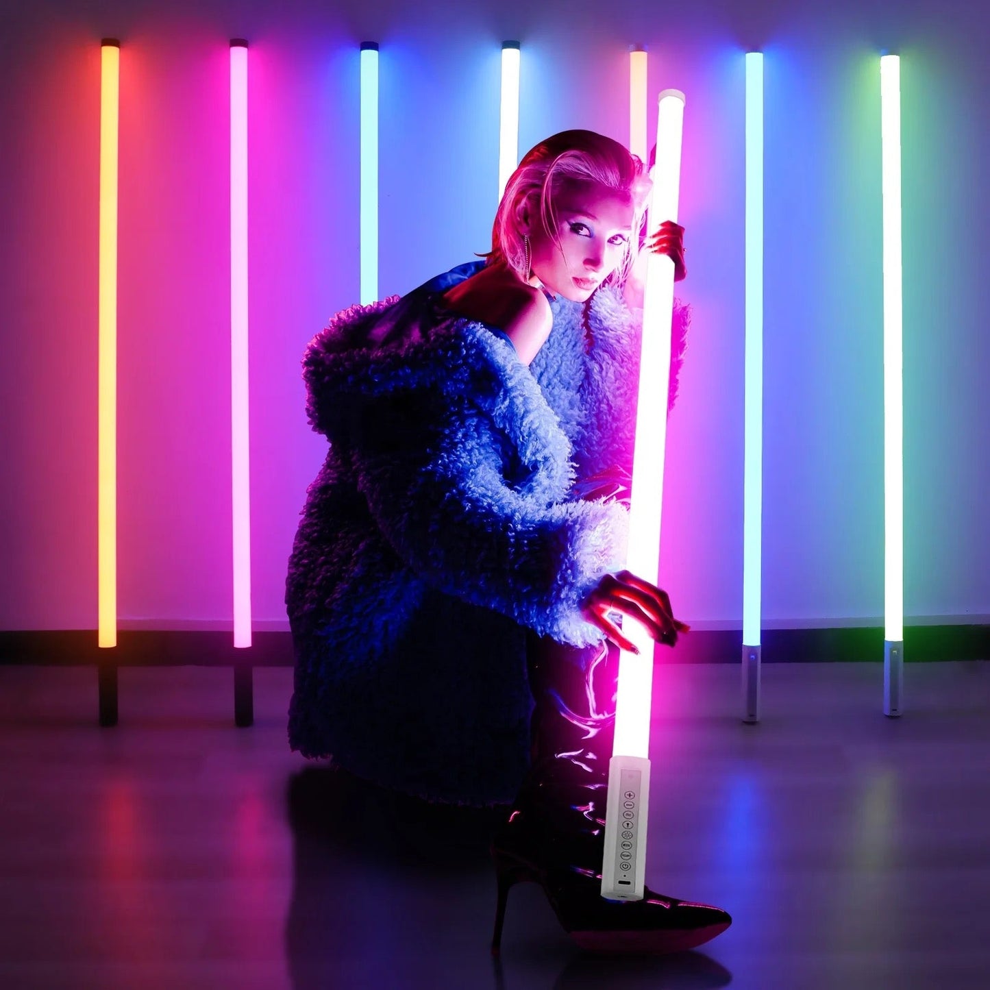 Wireless RGB LED tube lights for events