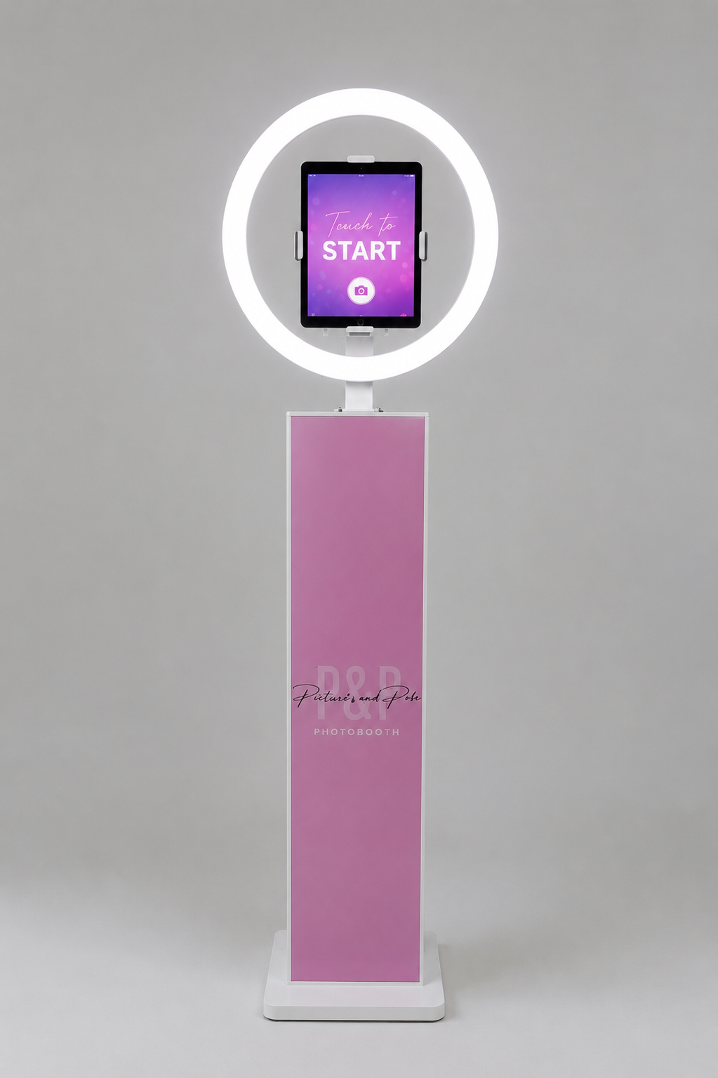 iPad selfie pod photo booth with LED ring light