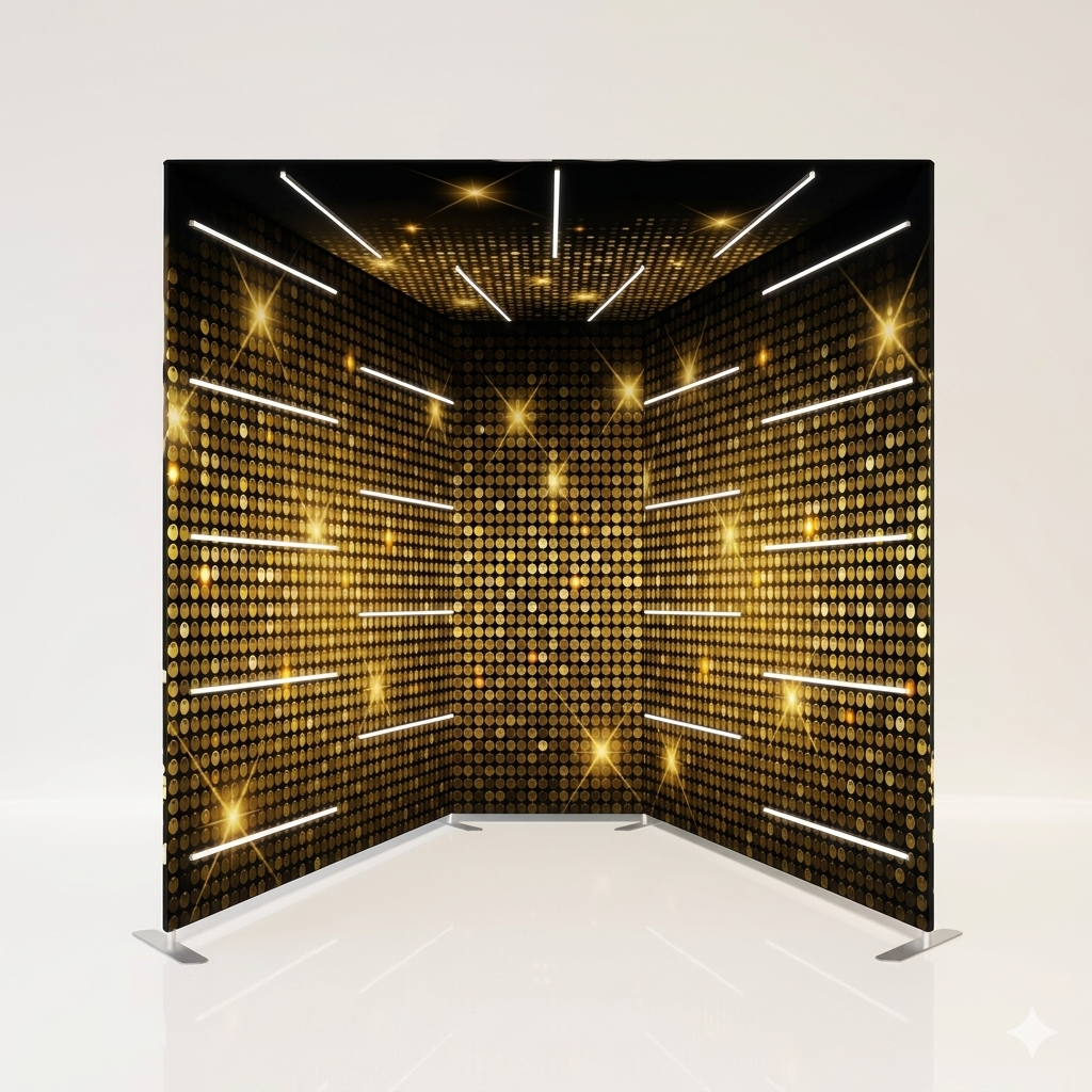 Vogue Tunnel LED Photo Booth Enclosure with 23 LED Lights