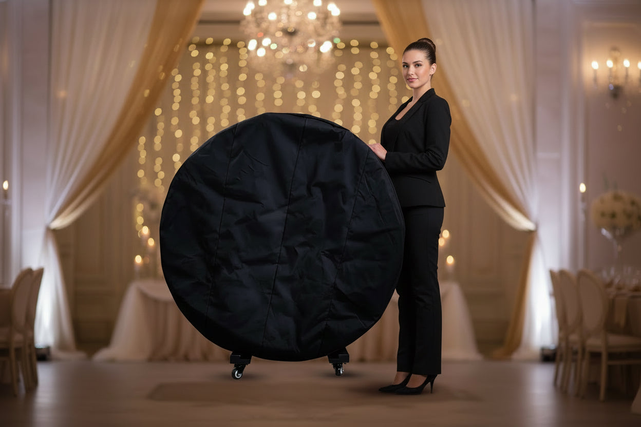Heavy-duty 360 photo booth carry bag with trolley wheels