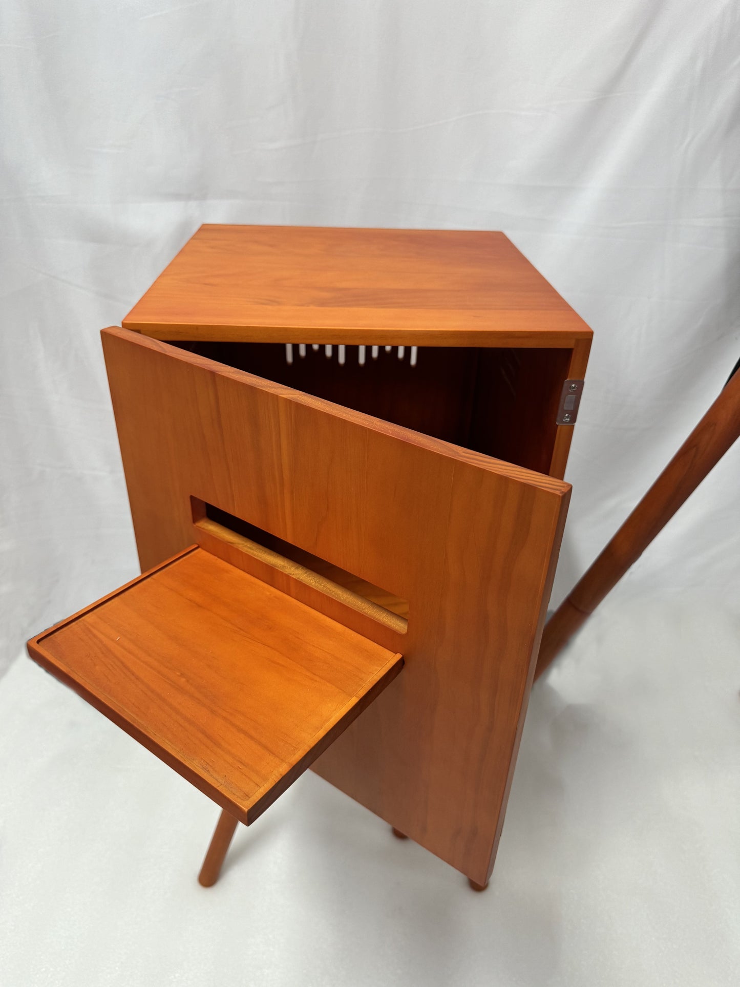 Dark oak selfie pod photo booth with Windows touchscreen
