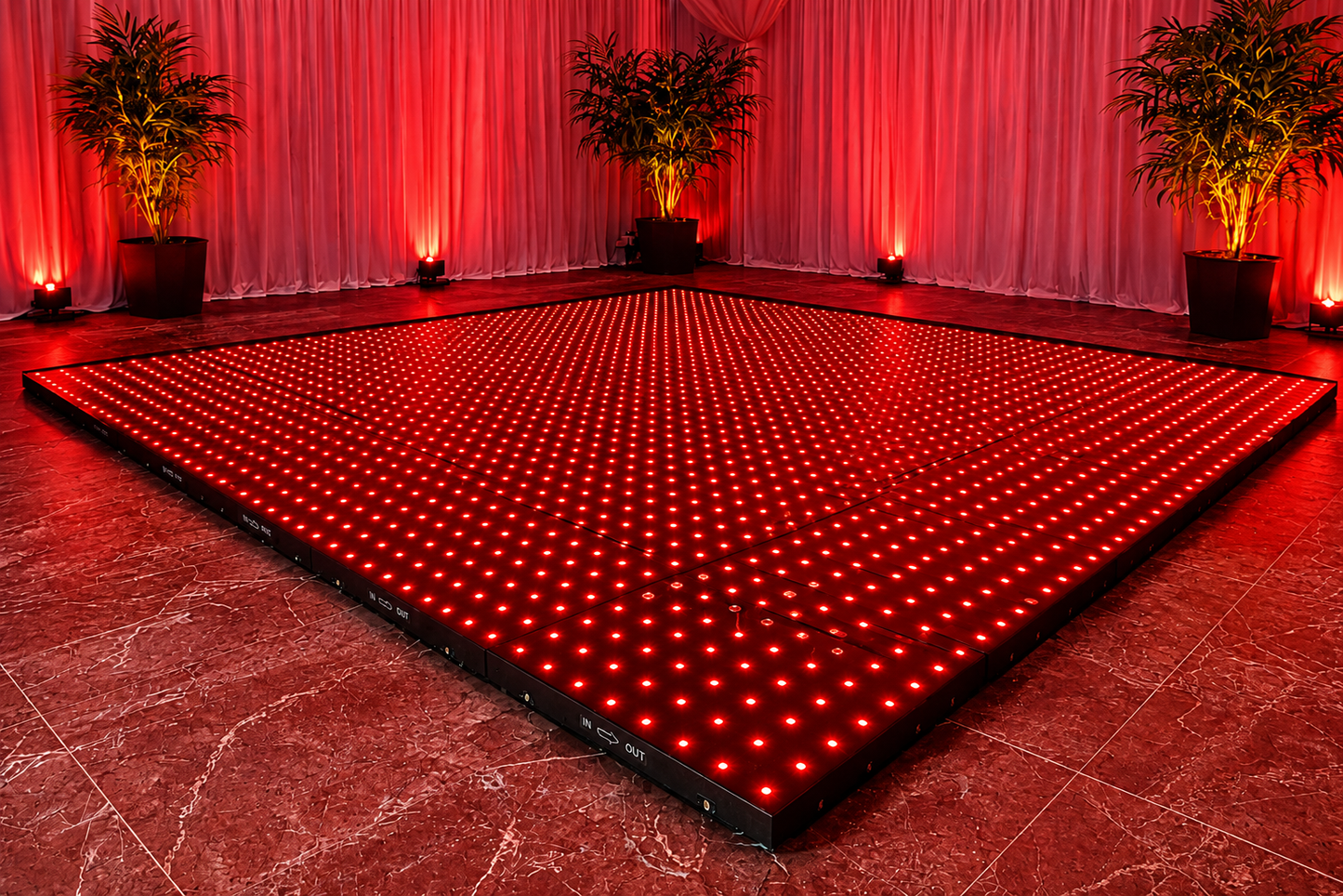 Digital LED glass dance floor for events