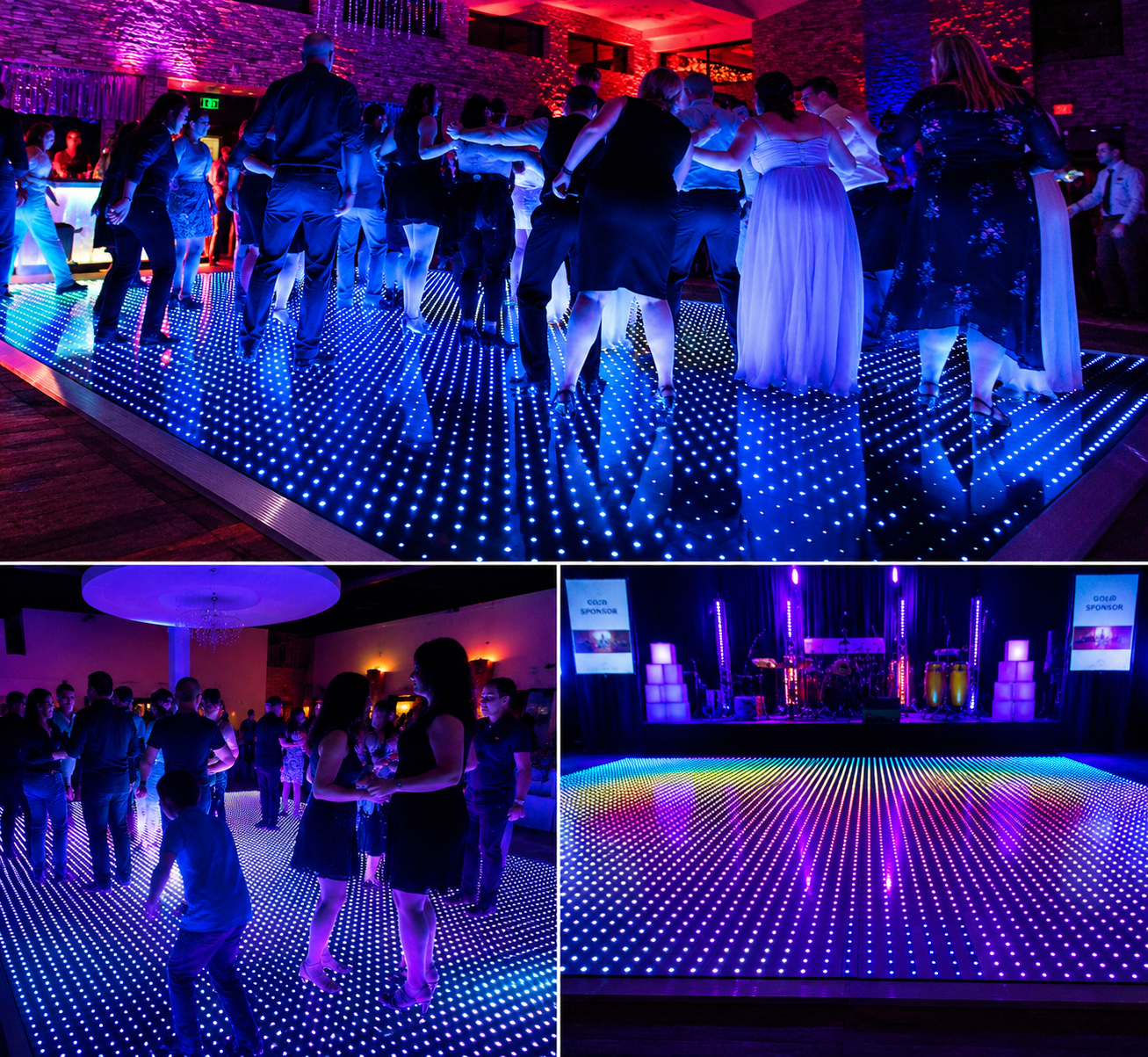 Digital LED glass dance floor for events