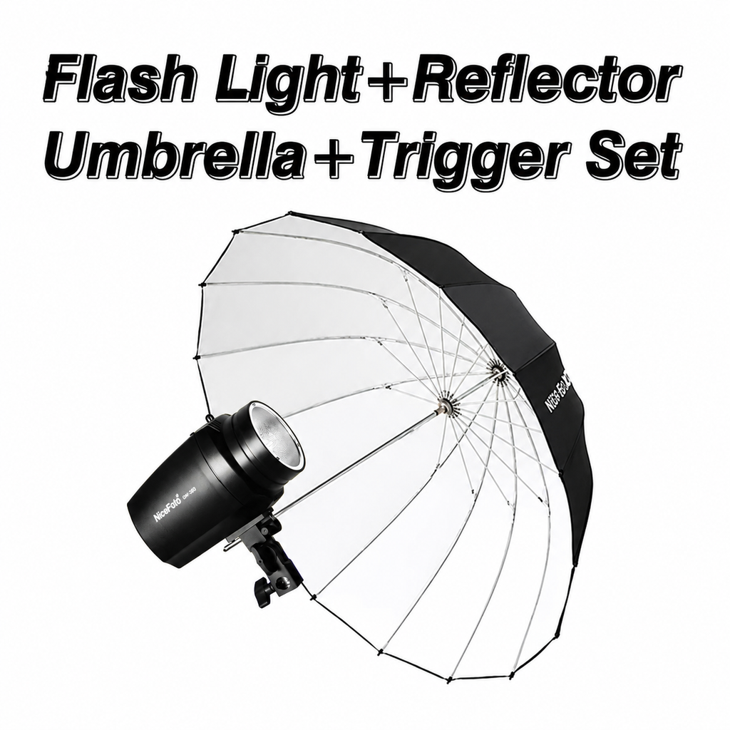 Flash & Still Light With Umbrella For Selfie Pod Magic Mirror Studio Use